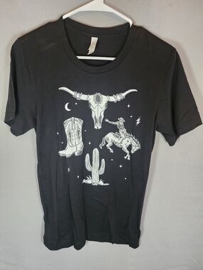Bella Canvas Black Tee with White Label and Print